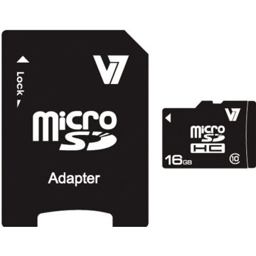 V7 VAMSDH16GCL10R-2E - Flashgeheugenkaart ( Adapter voor microSDHC naar SD inbegrepen )