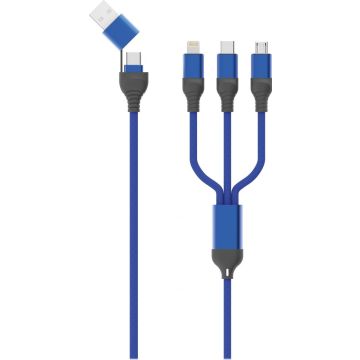 2GO USB / Type C Ladekabel All in One blau 120cm
