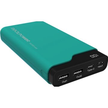 Powerbank RealPower groen Typee-C 15000