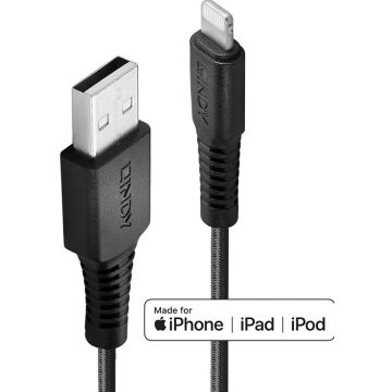 Lindy 3m verstÃ¤rktes USB Type A an Lightning oplaadkabel