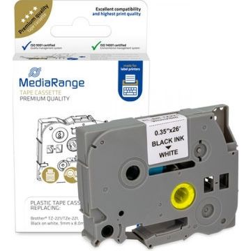 MediaRange Schriftbandka. Brother TZ-221/TZe-221 9mm 8m schw