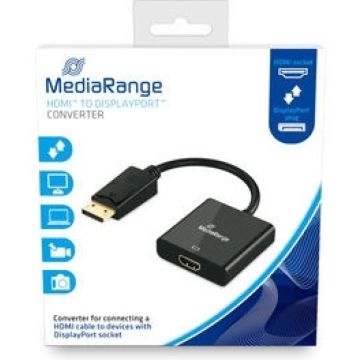 MediaRange HDMI Buchse/DP STecker 10 Gbit/s 15cm schwarz