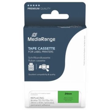 MediaRange Schriftbandka. Brother TZ-751/TZe-751 24mm 8m zwart