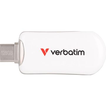 Verbatim Plectra USB-C Drive 128GB White - USB-C USB-stick