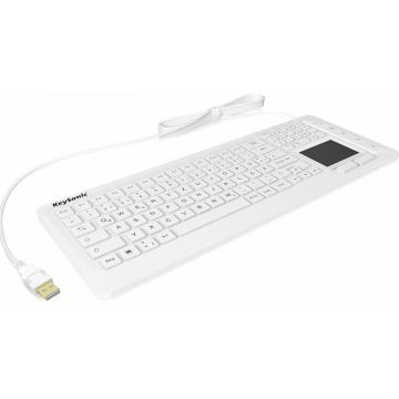 Keyboard USB RaidSonic KSK-6231 INEL DE touchpad, white
