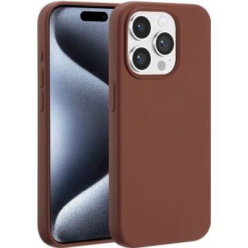 Accezz Liquid Silicone Backcover met MagSafe iPhone 15 Pro - New Tea Brown