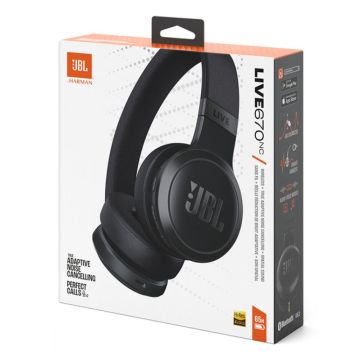 JBLWless On-Ear Headphones LIVE 670NC Noise-Cancelling Black