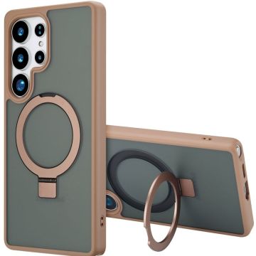 Accezz Ring Stand Backcover met MagSafe Samsung Galaxy S25 Ultra - Brown