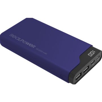 Powerbank RealPower Type-C 15000 Midnight blue