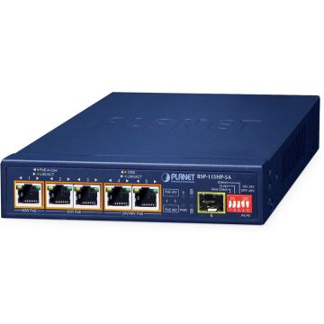 Planet 5-Port Hybrid PoE Solar Switch + 1-Port SFP BSP-115HP
