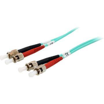 Equip LWL Patchkabel ST->ST 15,00m Multimode Duplex OM3 oran Polybeutel