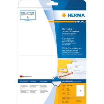 Herma 4229 -  Correctie-/ afdeketiketten -105 x 148 mm