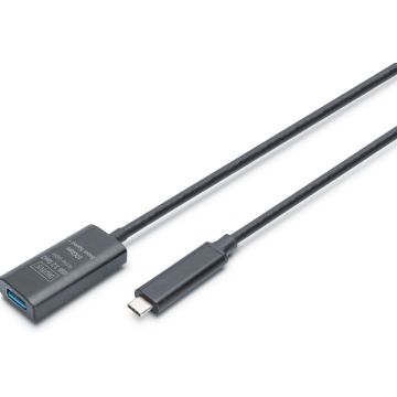 DIGITUS Verlängerungskabel USB-C->USB-A St./Bu. 10G 5,00m