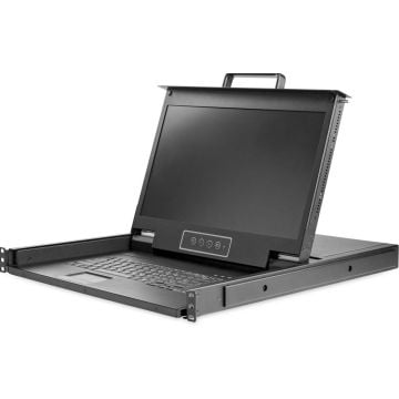 StarTech.com KVM Rack Console, HD 1080p, Single Port VGA KVM met 17" LCD Scherm voor Server Rack, Universele 1U LCD KVM Console met Kabels & Toebehoren, USB Support, 50000 MTBF (RKCONS17HD) - KVM-console met KVM-schakelaar