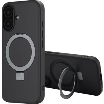 Accezz Ring Stand Backcover met MagSafe iPhone 16 - Zwart
