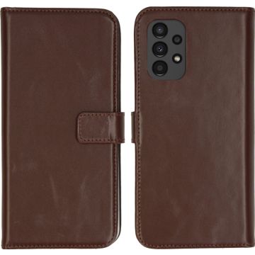 Selencia Echt Lederen Bookcase Samsung Galaxy A13 (4G) - Bruin