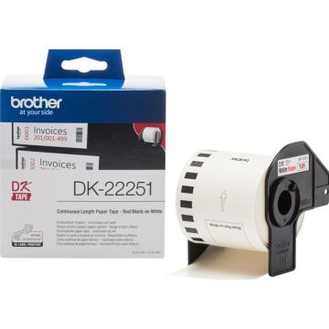 DK doorlopend tape: 62 mm - Thermisch papier