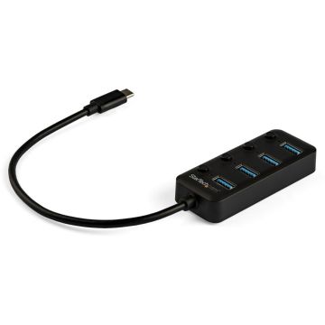 StarTech.com 4 poorts USB C hub - 4x USB-A poorten met AanUit knoppen