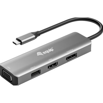 Equip 133485 - USB-C naar HDMI/DisplayPort/VGA/USB adapter