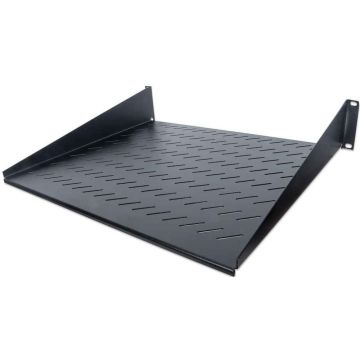 Halfzwevend Plateau, 19-Inch, 2HE, 400mm, 25Kg, Zwart