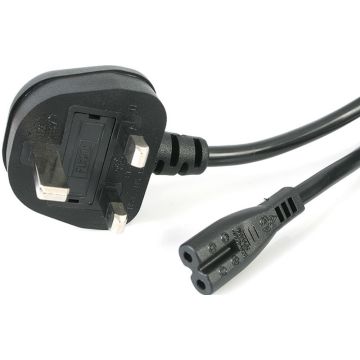 StarTech.com 1m UK Computer Stroomkabel, BS 1363 naar C7, 2.5A 250V, 18AWG, Zwart, UK Laptop Vervangkabel, Printer Voedingskabel, Laptop Lader Kabel  Laadkabel, UL-Listed (PXTNB2SUK1M) - Voedingskabel