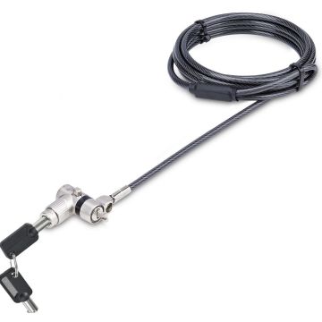 StarTech.com Universal Laptop Lock 6.6ft (2m), Security Cable For Notebook Compatible With Noble Wedge®NanoK-Slot; Keyed Locking Cable - Anti-Theft Cut-Resistant Steel Cable (UNIVK-LAPTOP-LOCK)