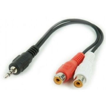 CCA-406 3.5mm plug to 2x RCA sockets stereo audio cable 0.2m
