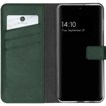 Selencia Echt Lederen Bookcase Samsung Galaxy A32 (4G) - Groen
