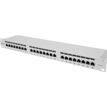 Intellinet 24-Port Cat6a Patchpanel FTP 1HE grijs