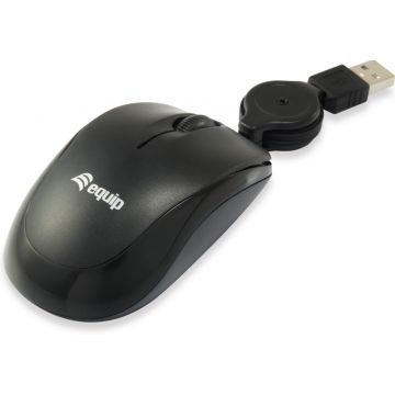 Equip Optische Reisemaus, Kabel, zwart / 245103