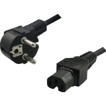 LogiLink WarmgerÃ¤te Netzkabel Schuko 90Ã¸ auf C15 gerade,2m