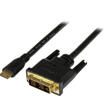 StarTech.com 2m Mini HDMI naar DVI Kabel, DVI-D naar HDMI Kabel (1920x1200p), 19 Pin HDMI Mini Male naar DVI-D Male, Digital Monitor Kabel Adapter MM, Mini HDMI naar DVI Adapter (HDCDVIMM2M) - Adapterkabel