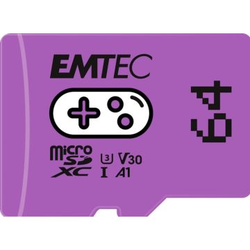 EMTEC MicroSD Card 64GB SDXC CL.10 UHS1 U3 V30 A1 Gaming