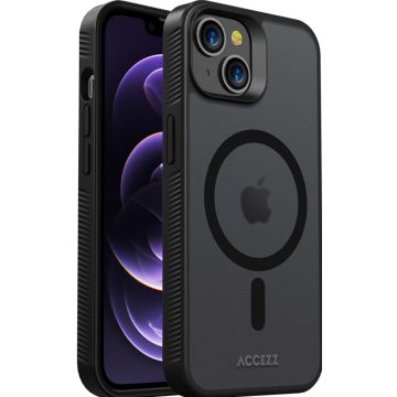 Accezz Rugged Frosted Backcover met MagSafe iPhone 14 - Zwart