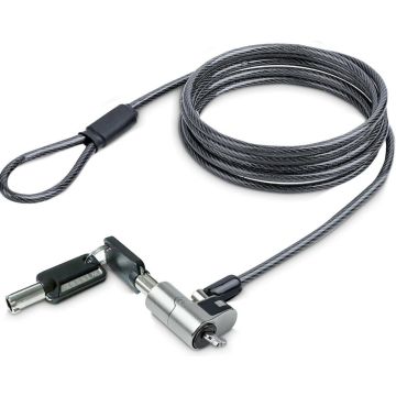 StarTech.com Nano Laptop Cable Lock, 6ft (2m), Anti-Theft Keyed Lock, Security Cable Locks Nano Slot Computers, For HP EliteBookLenovo ThinkPad X12-1 Laptops, Cut-Resistant Steel Cable Lock For Laptop (NANOK-LAPTOP-LOCK) - Beveiligingskabelslot