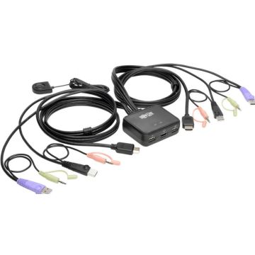 Eaton Tripp Lite series 2-Port USBHD Cable KVM Switch with AudioVideo, Cables and USB Peripheral Sharing - KVM  audio  USB switch