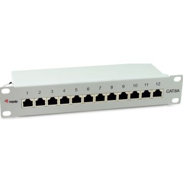 Equip Patchpanel 12x RJ45 Cat6A 10" FTP 1HE Premium helder grijs