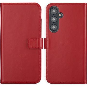 Selencia Echt Lederen Bookcase Samsung Galaxy S24 FE - Rood