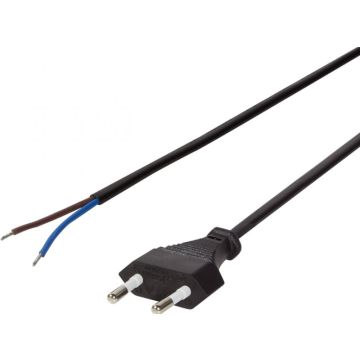 LogiLink stroomkabel Euro stekker off.Kabelende 1.5m,zwart