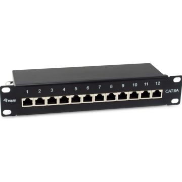 Equip Patchpanel 12x RJ45 Cat6A 10" FTP 1HE Premium zwart