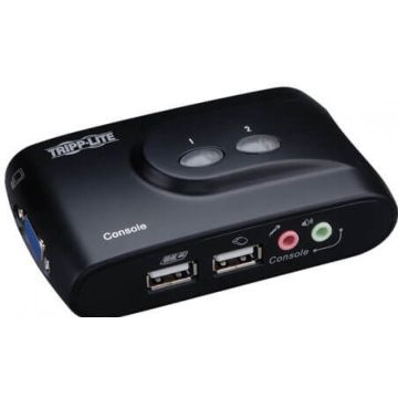 Tripp Lite 2-Port Desktop Compact USB KVM Switch with Audio & Cable Kit - KVM-schakelaar