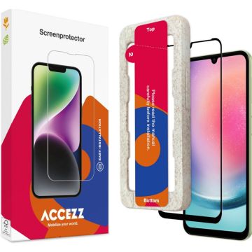 Accezz Gehard Glas Full Cover Screenprotector met applicator Samsung Galaxy A25 (5G)