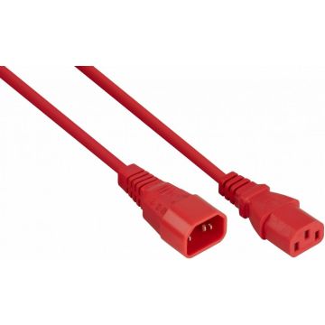 kabelmeister stroomverlengkabel C14 an C14 rood 1m