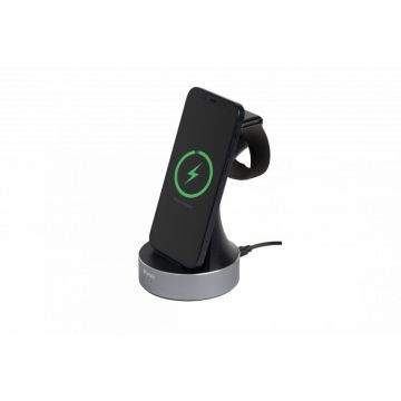 Verbatim WCS-01 2in1 Qi MFi Wireless Apple Charger Alu retail