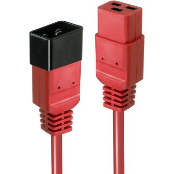 Lindy IEC-NetzverlÃ¤ngerung C19 auf C20 rood 3m extern bulk