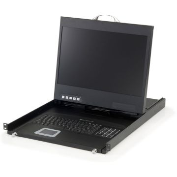 Levelone KVM-8901FR 19 inch Widescreen LCD KVM Rack Console FR Keyboard