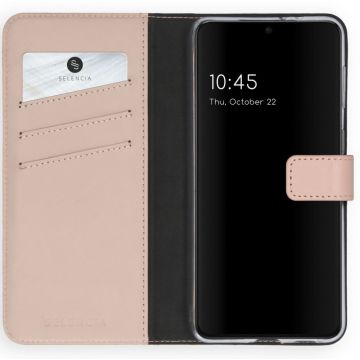 Selencia Echt Lederen Bookcase Samsung Galaxy S21 - Roze