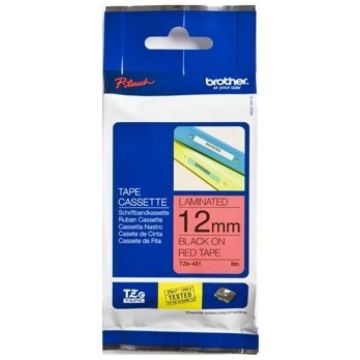 Brother TZe-431 - Zwart op rood