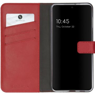Selencia Echt Lederen Bookcase Samsung Galaxy S21 - Rood