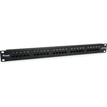 Equip Patchpanel 25x Cat3 19"" 1U Dual-IDC-komp. zwart